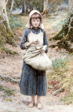女性 Painting - カントリー・ガール by ヘンリー・ジェームス・ジョンストン イギリス 05 印象派
